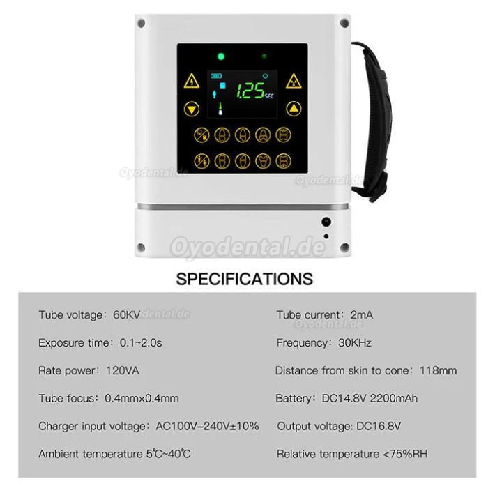 Tragbares Hochfrequenz-Zahnröntgengerät + Intraoral-Röntgensensor-Kit
