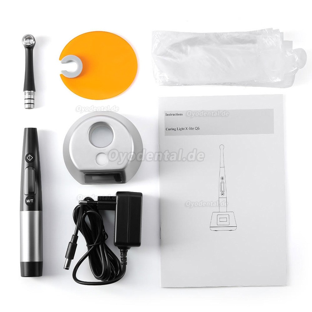 3H X-lite Q6 Ergonomisches Dental LED 1 Sekunde Polymerisationsgerät Kabellos mit Lichtmesser