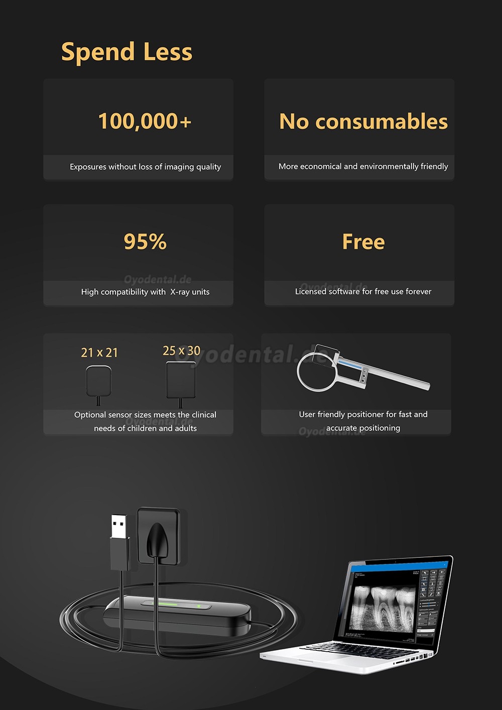 Dental RVG Digitaler Röntgensensor Intraoraler Röntgensensor Intraoralsensoren