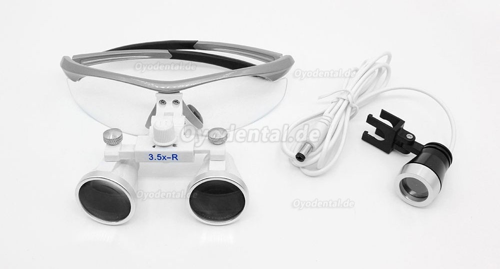 Dental Surgical 3.5X420mm Binokularlupen + LED Scheinwerfer + Aluminium Box Silber Dental Surgical 3.5X420mm Binokularlupen + LED Scheinwerfer + Aluminium Box Silber