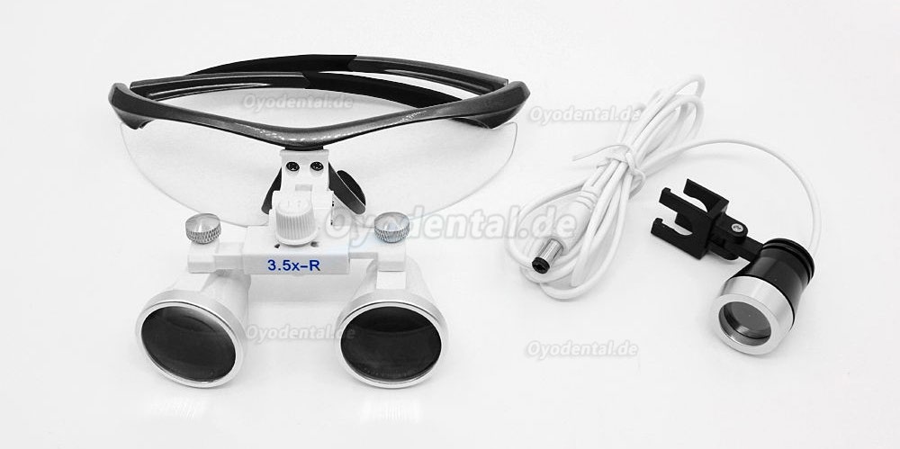 Dental Surgical 3.5X420mm Binokularlupen + LED-Scheinwerfer + Aluminiumbox Schwarz Dental Surgical 3.5X420mm Binokularlupen + LED-Scheinwerfer + Aluminiumbox Schwarz