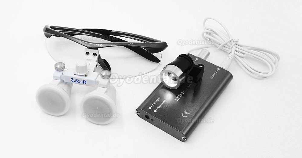 Dental Surgical 3.5X420mm Binokularlupen + LED-Scheinwerfer + Aluminiumbox Schwarz Dental Surgical 3.5X420mm Binokularlupen + LED-Scheinwerfer + Aluminiumbox Schwarz
