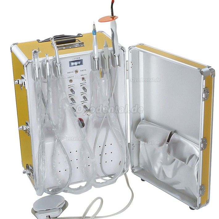 XS-341 Tragbare Dentaleinheit mit Kompressor + LED-Polymerisationslampe + Scaler Handstück