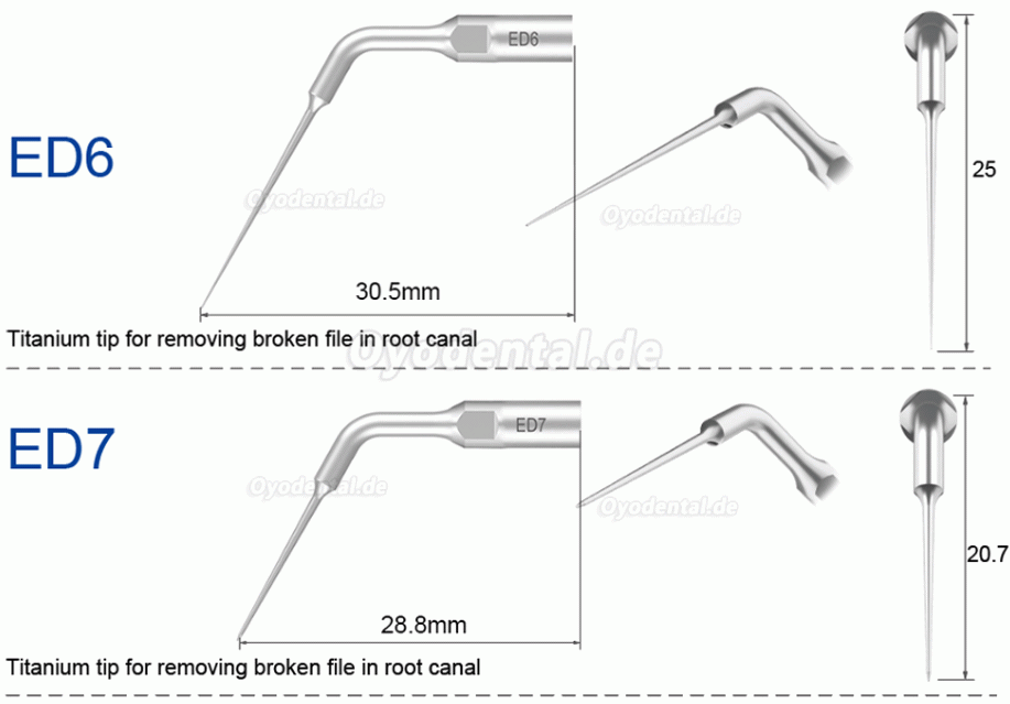 10 Stück Ultraschallspitzen für die Endodontie E3D E4D E5D E10D E11D E12D E14D E15D Kompatibel mit Woodpecker EMS