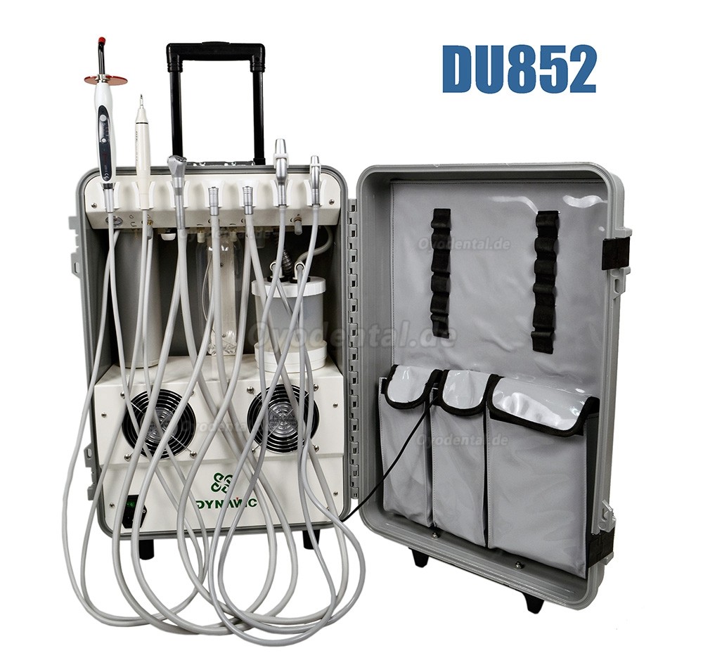 Dynamic® DU852 Mobile Dentaleinheit mit Kompressor + Ultraschall-Scaler + Polymerisationslampe