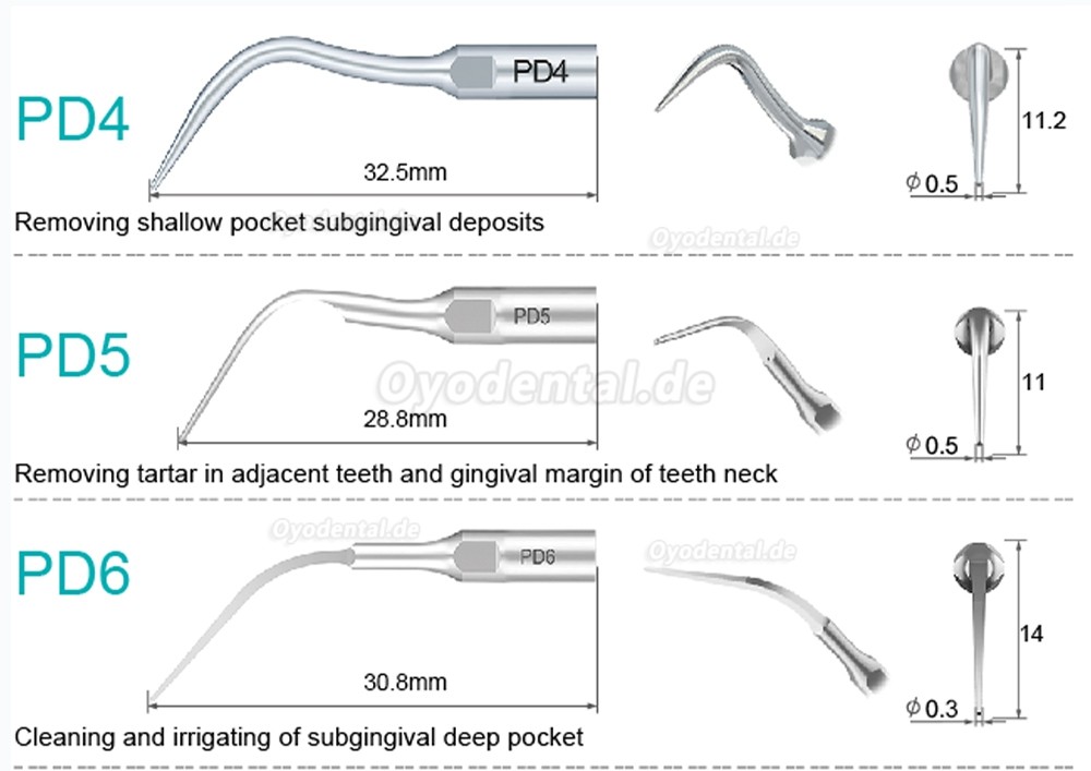 10 Stück Ultraschallspitzen Aufbereitung PD2L PD2LD PD2R PD2RD PD5 PD6 PD7 PD8 PD10 Kompatibel mit SATELEC NSK DTE GNATU