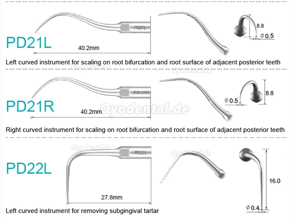 10 Stück Ultraschallspitzen Aufbereitung PD2L PD2LD PD2R PD2RD PD5 PD6 PD7 PD8 PD10 Kompatibel mit SATELEC NSK DTE GNATU