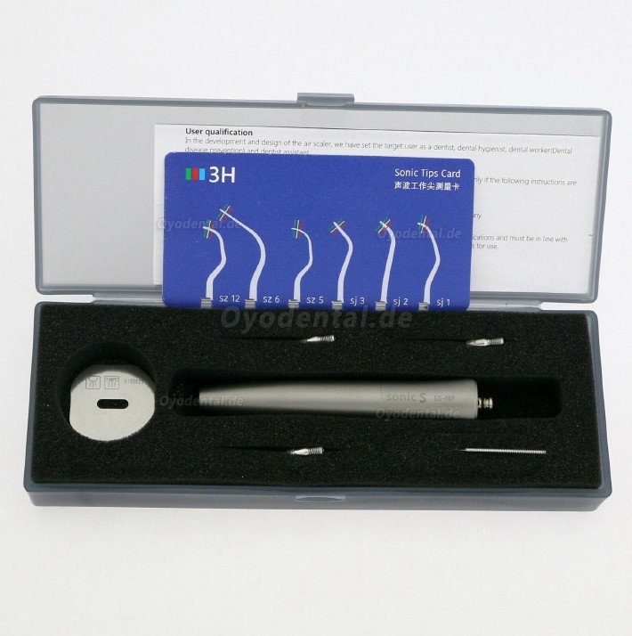 Sonic S Dental Hygienist Luft Scaler Handstück mit S1 S2 S3 Tipps 4 Loch